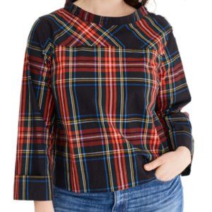 J.Crew Funnelneck Shirt In Stewart Tartan With Jew